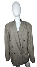 Load image into Gallery viewer, Introducing the Vintage Index Men Blazer, a medium brown micro houndstooth 3-button blazer with a timeless appeal. This blazer boasts a flat chest measurement of 40 inches, sleeve length of 25 inches, and an overall length of 31 inches, making it a per...