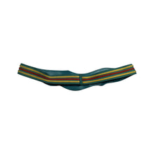 Load image into Gallery viewer, Get ready to add some funk to your outfit with this vintage teal belt featuring gold embellishments and a velcro adjustable strap.