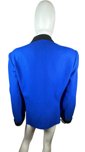Get ready to rock your vintage style with this royal blue blazer from Kasper for A.S.L! Measured flat with a 39" chest, 24" sleeves, and a 27" length, it's the perfect way to add a touch of retro class to any outfit. Plus, with an irregularity near the collar, it's sure to be one of a kind.