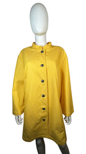 The Vikki Vi Jacket is a tall yellow button up vintage jacket. Measured Flat Chest - 34" Sleeve - 20" Length - 36"