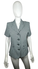 Load image into Gallery viewer, Vintage Sweet Suit Hounds Tooth button up top. Measured Flat Chest - 31&quot; Length - 23&quot;