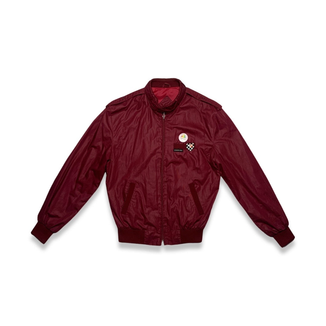 The Vintage Members Only Maroon Jacket is a zip up two button collar maroon members only jacket.     Measured Flat  Chest - 41