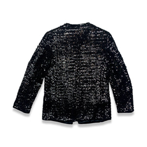 Experience the dazzling beauty of our Vintage ILGWU Sequin Blazer, crafted by the renowned International Ladies Garment Workers Union. This stunning black blazer features measurements of 34" chest, 23" sleeves, and 27" length in size 11, and 33" chest,...