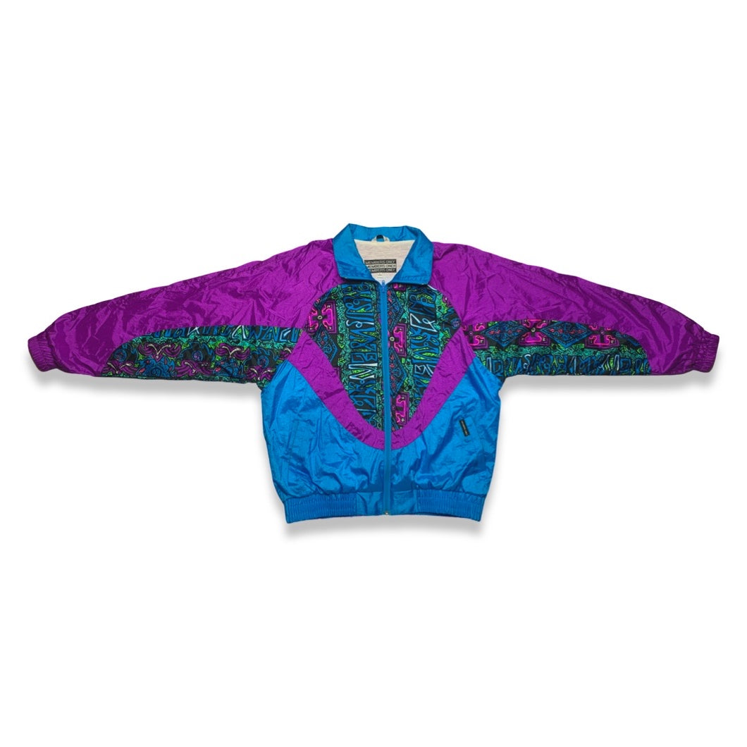 Vintage Members Only Windbreaker Jacket is a vintage zip up purple and blue 90's windbreaker jacket.   Measured Flat   Chest - 40