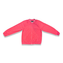 Load image into Gallery viewer, The Vintage Sag Harbor Pink Jacket is a zip up Members Only style jacket with zip up pockets. Measured Flat Chest - 33&quot; Sleeve - 23&quot; Length - 25&quot;