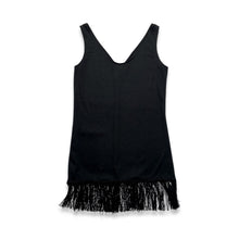 Load image into Gallery viewer, Vintage Black Cocktail fringe dress. Measured Flat Chest - 30&quot; Waist - 30&quot; Hips - 31&quot; Length - 32&quot;
