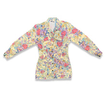 Load image into Gallery viewer, Step into spring with this Vintage 90&#39;s Paris Blues Denim Floral Jacket - a beautifully decorated cargo-pocketed button-up with a lovely pastel floral pattern. Chest size: 37&quot; Sleeve length: 24 1/2&quot; Total length: 32&quot;