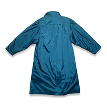 Load image into Gallery viewer, Vintage Objectives blue nylon snap trench style double layered removable inner layer jacket.  Measured Flat   Chest - 36&quot;  Sleeve - 22 1/2&quot;  Length - 45&quot; 